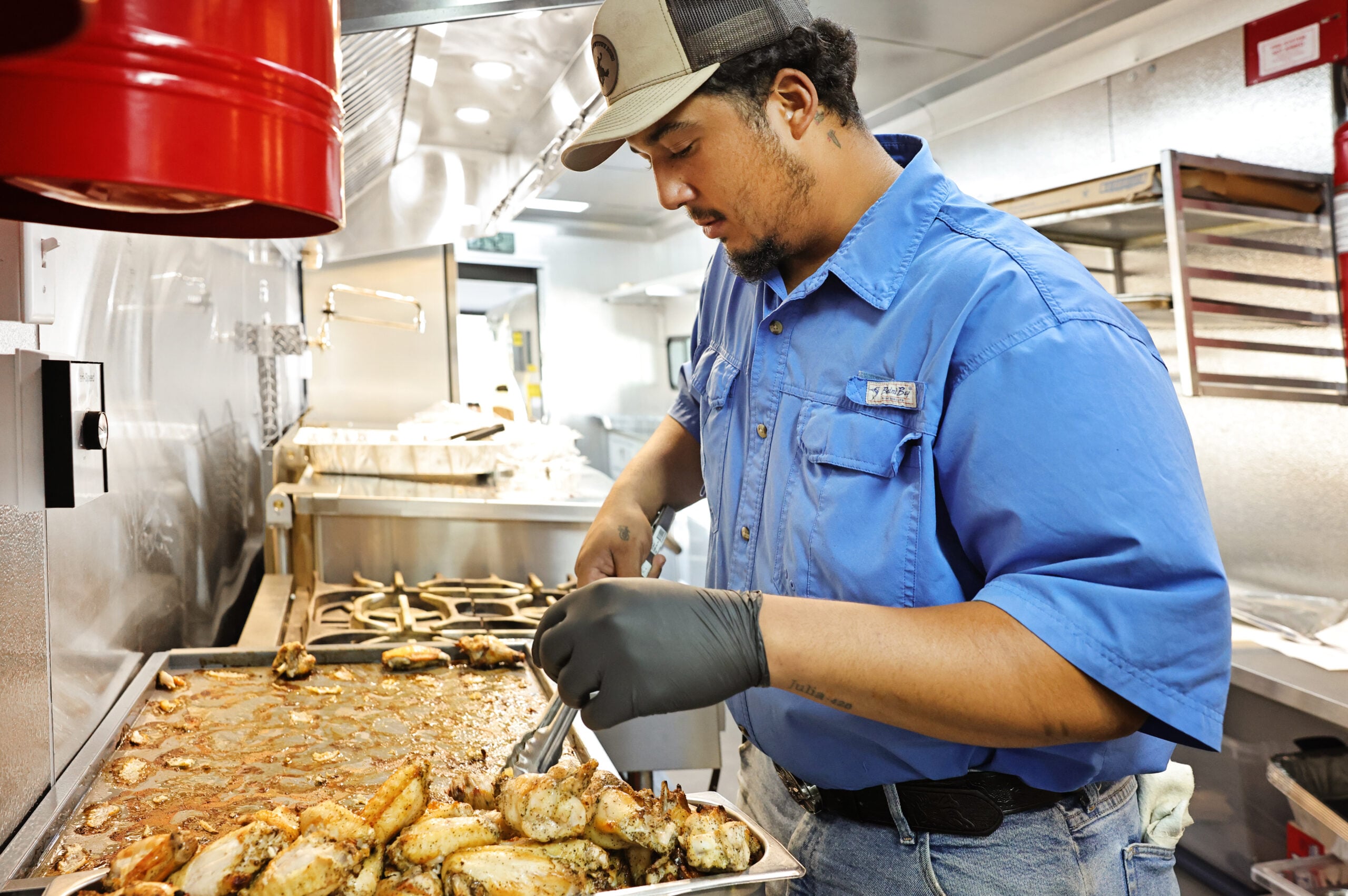 Flat-top griddle at full load