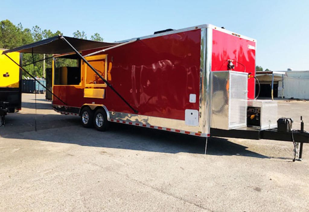 Southern Dimensions 26′ Red Concession trailer-Smoker w-Bathroom (SDG-220)