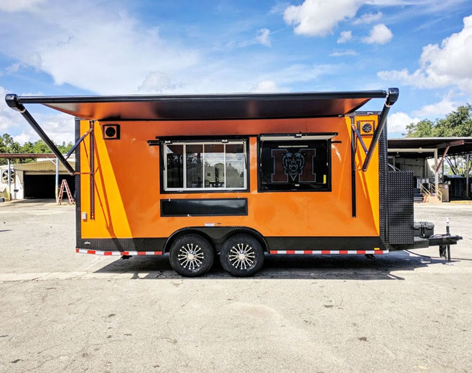 Southern Dimensions 8.5X18 Orange and Black Full Food Trailer (SDG-225)