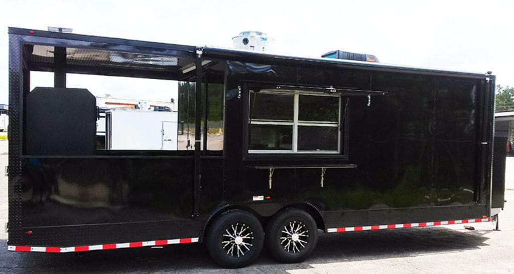 Southern Dimensions BBQ Concession Trailer 24 Foot- Black Out Trailer with Smoker (SDG-244)